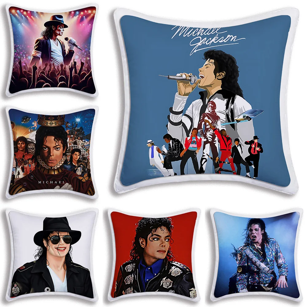 Michael Jacksons Pillow Covers Cartoon Sofa Decorative Home Double-sided Printing Short Plush Cute Cushion Cover