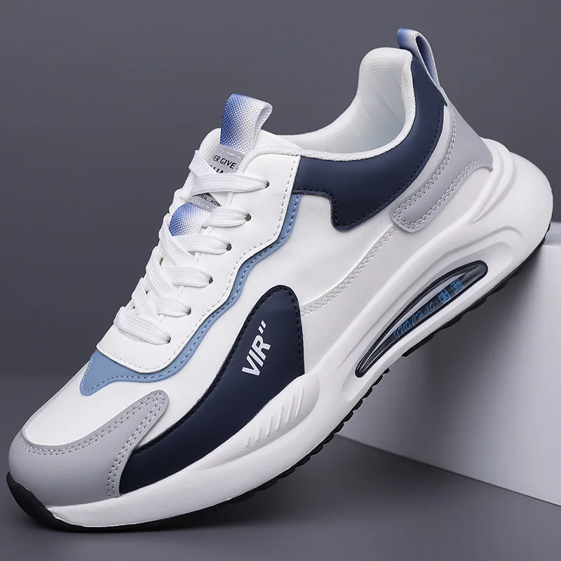 

2025 Новые дизайнерские повседневные кожаные кроссовки для мужчин, модные весенне-осенние кроссовки, мужская легкая спортивная обувь на платформе, мужская обувь
