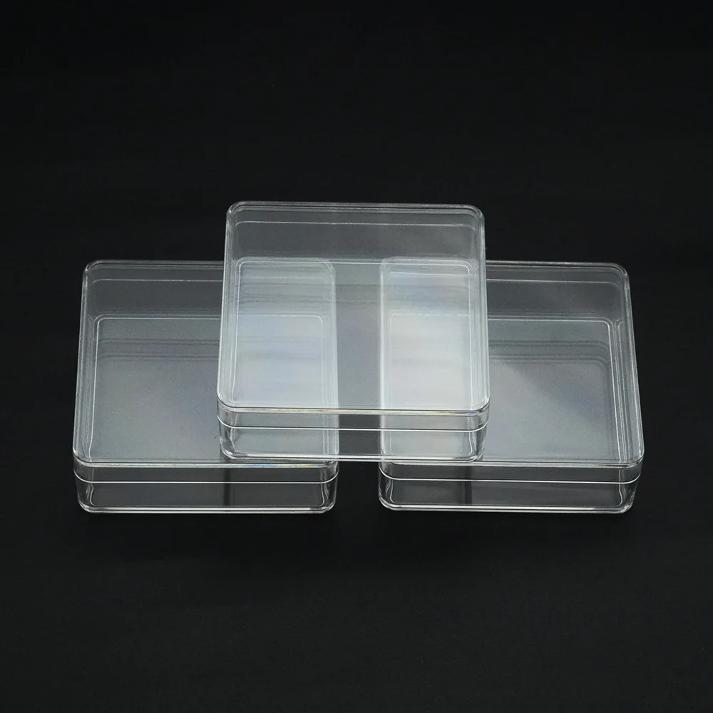 Rectangular Box Transparent PS Plastic Specimen Candy Jewelry Manicure Crystal Mud Packaging Box Organizer With Cover