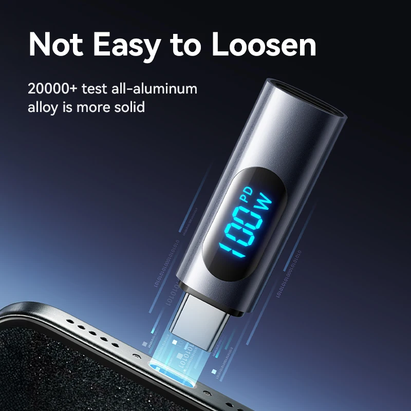 Joyroom 100W Type C to USB C OTG Adapter Digital Display Fast Charging Data Transfer for iPhone 15 pro max Macbook Pro Air