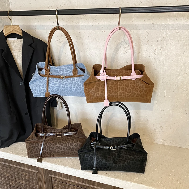 Leopard Print Sewing Thread Hasp Youth Sweet Shoulder Bags for Women 2026 Hot Sale Large Capacity Sense of Luxury Tote Bags image 6