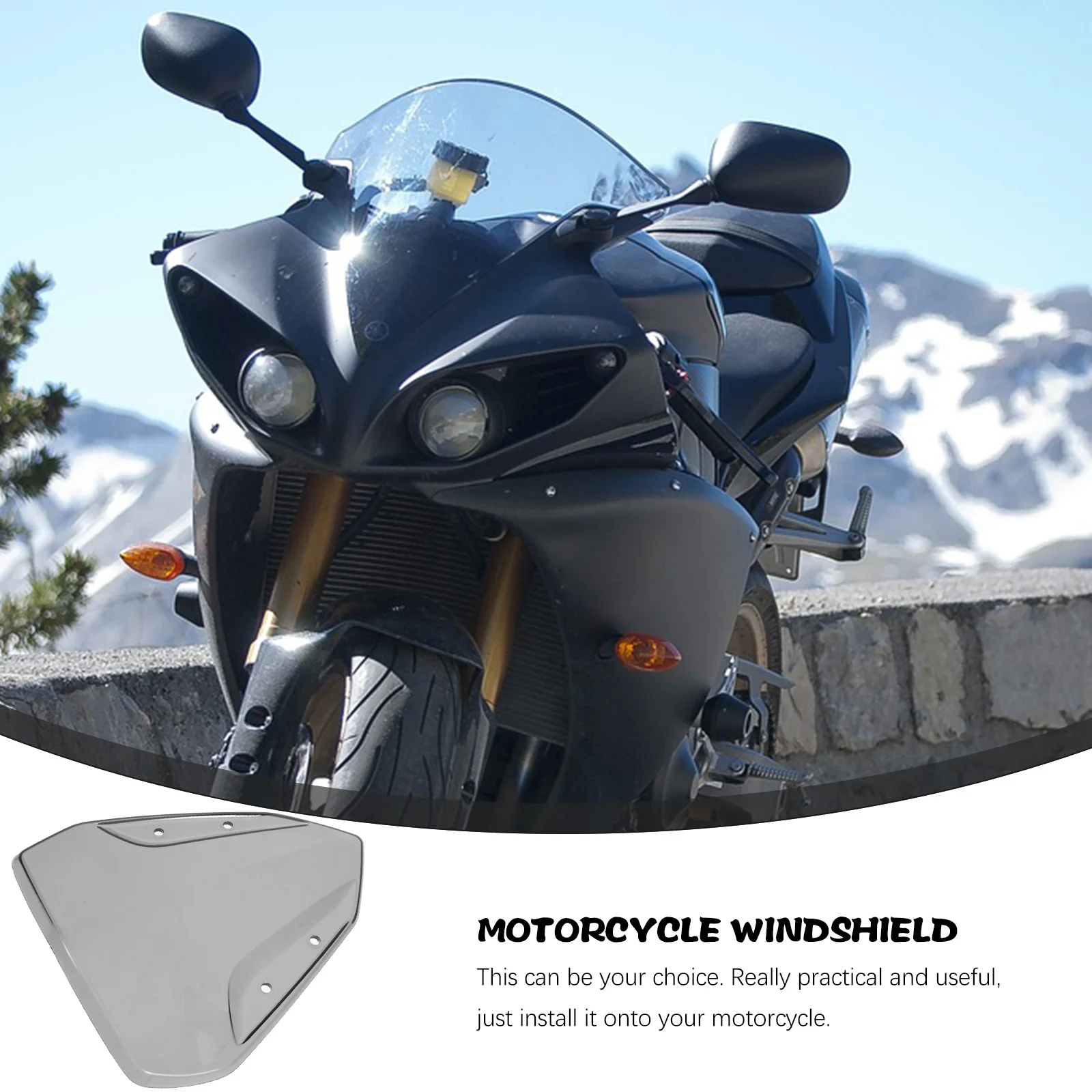 

Motorcycle Windshield Clear Replacement Front Windscreen for Nvx155 Sturdy Plastic Wind Deflector Motorcycle Accessory