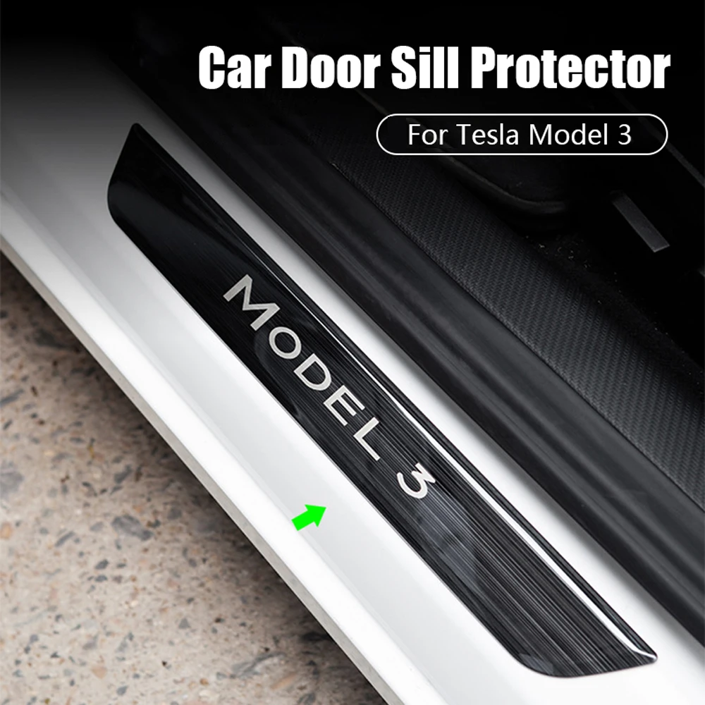 

Накладки на порог заднего двери автомобиля для Tesla Model 3/Y, наклейки на педаль, защитная полоса, декоративная пленка, автомобильные аксессуары, инструменты