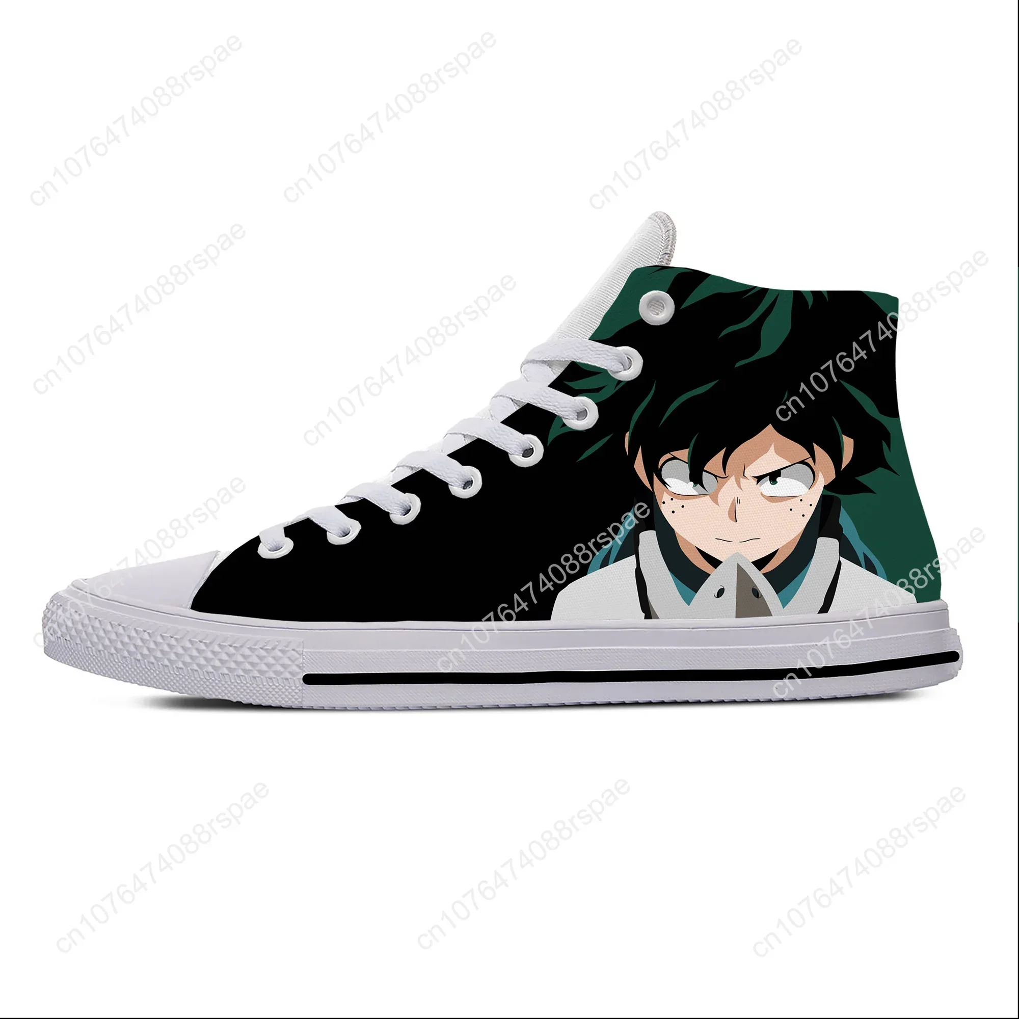 أنيمي الساخن مانغا بطلي الأكاديمية Midoriya Izuku Deku حذاء كاجوال تنفس الرجال النساء أحذية رياضية عالية أعلى خفيفة الوزن مجلس الأحذية