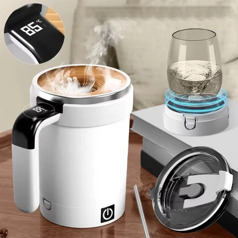 Automatic Rechargeable Magnetic Stirring Cup Electric Mixer Stainless Steel Coffee Mug Rotating Magnetic Tumbler Wholesale