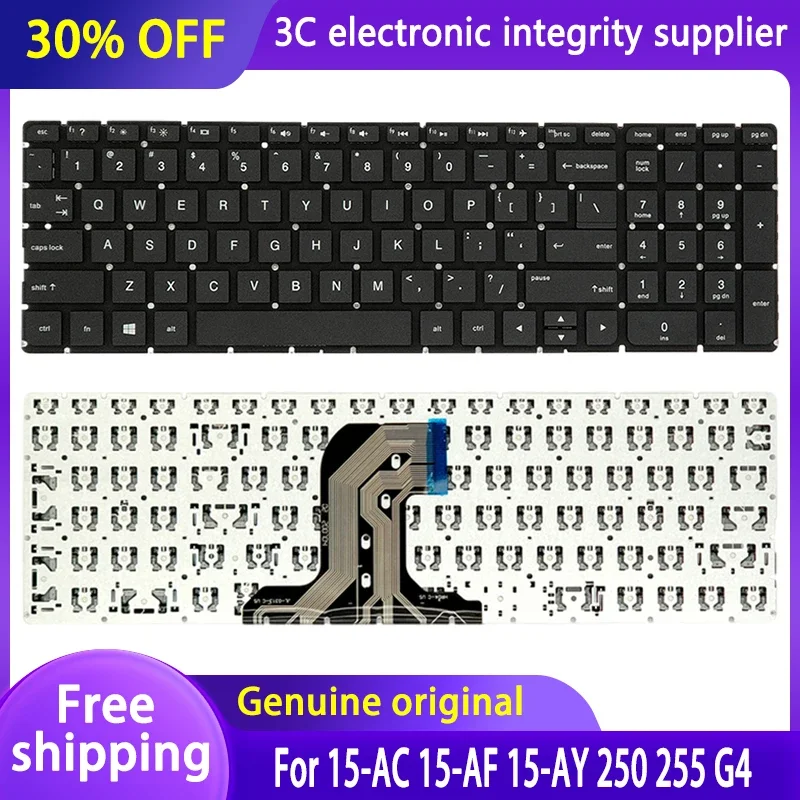 

New Original Keyboard For Laptop For Pavilion 15-AC 15-AF 15-AY 15-BA 15-BF 250 255 G4 TPN-C125 C126 US Keyboard Black