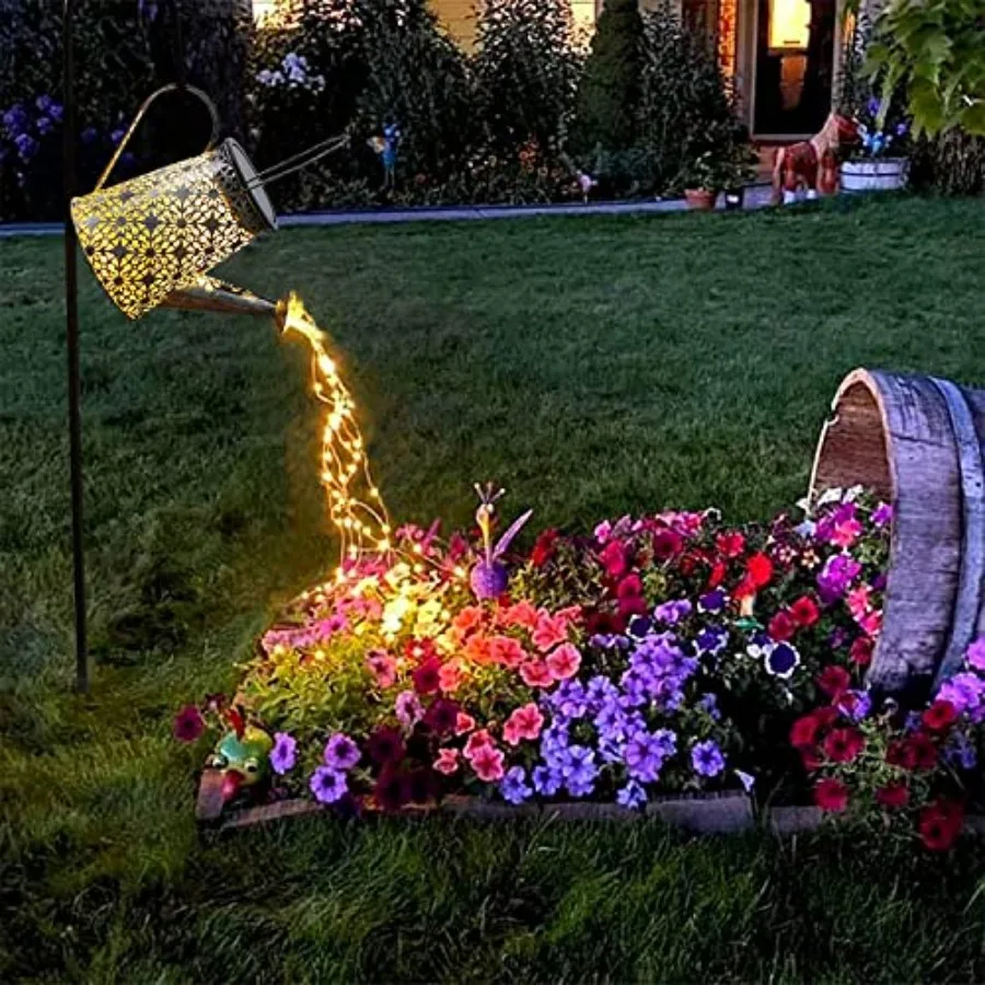 Solar Watering Can Lights, Large Retro Metal Hanging Solar Lights Outdoor Waterproof, Gifts for Women Mom Grandma Birthday, Out