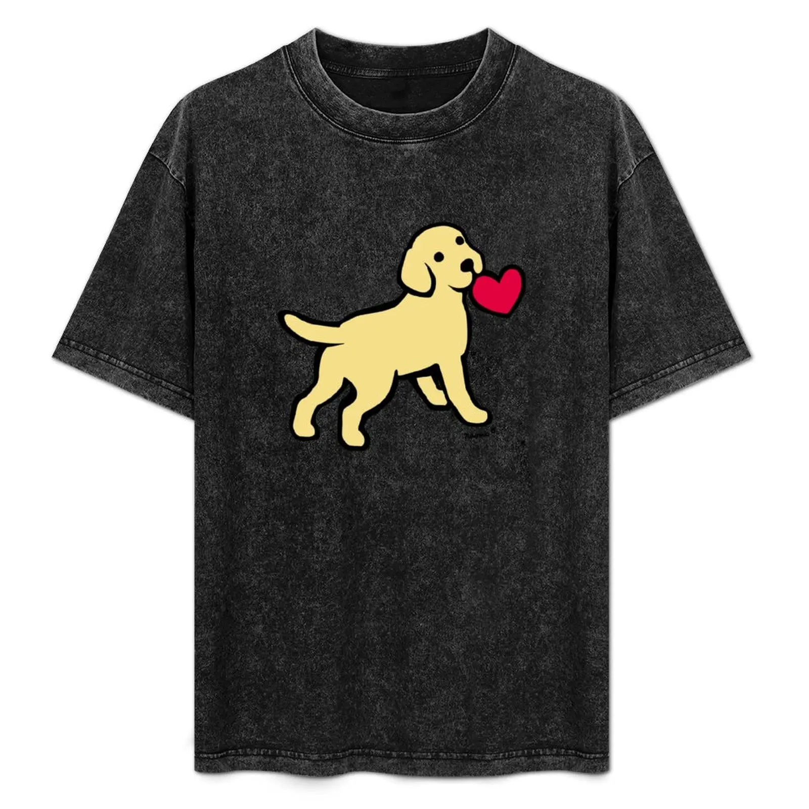 

Yellow Labrador Puppy with a Little Heart T-Shirt anime t shirts oversize t shirt personalised T-Shirt