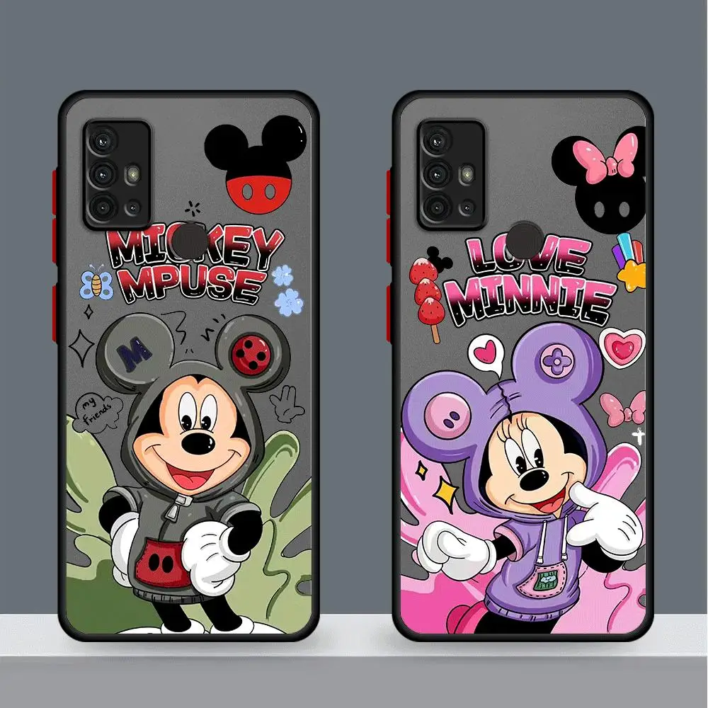 Disney Mickey Minnie Phone Case for Xiaomi Redmi 12C 10 10C 9 9C 9A K40 Pro A1 A2 Plus 12 4G 10A 9T 9i Matte Shockproof Cover