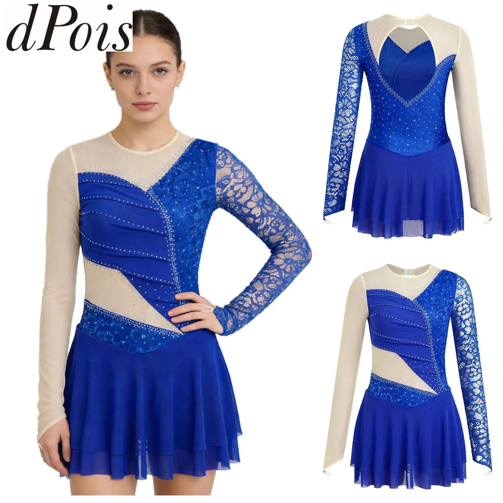 women-figure-skating-ballet-lyrical-dress-for-performance-competition-floral-lace-long-sleeve-patchwork-sheer-mesh-leotard-dress