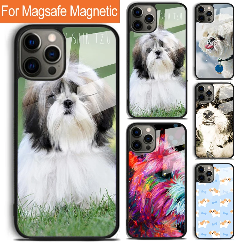 

Чехол для телефона Shih Tzu Dog для iPhone 17, Air 16, 15, 14, 12, Pro Max Plus Magsafe, магнитный чехол для беспроводной зарядки