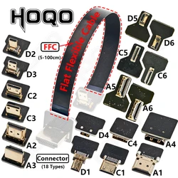 Dla DJI HD MI FPV złącze elastyczny kabel Micro HD do Mini HD kobieta 90/270 stopni FFC 20pin hdmi kompatybilny płaski kabel taśmowy