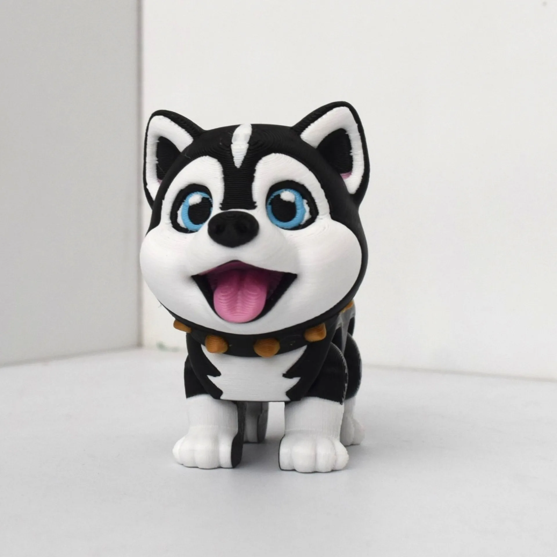 Estatua de juguete de cachorro Husky realista para niños, juguete impreso en 3D, adorno de escritorio para cachorro móvil con múltiples articulaciones, regalo de cumpleaños