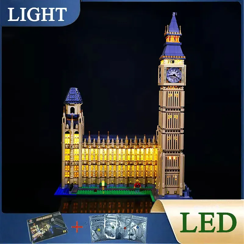 Kit de luz LED DIY RC para LEGO 10253, juego de bloques de construcción Big Ben, solo luz LED, sin modelo de bloques