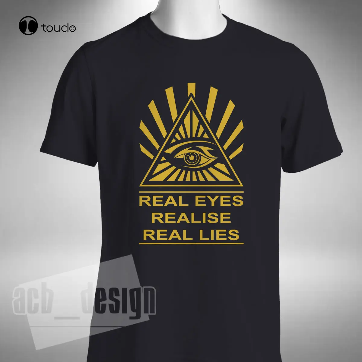 New Fashion Tee Shirt Real Eyes Realise Real Lies Mens T-Shirt Illuminati Conspiracy All Seeing Eye Summer T-Shirt Unisex