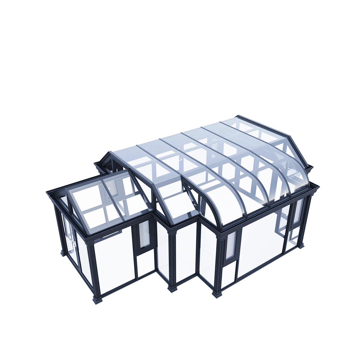 Modern aluminum sunrooms for villas and gardens: spacious, durable, and energy-efficient, ideal for relaxation and plant growth