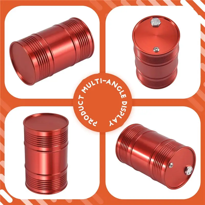 B78B-Metal Oil Drum Fuel Tank Container For 1/10 RC4WD D90 SCX10 Rock Crawler RC Car Decor Accessories