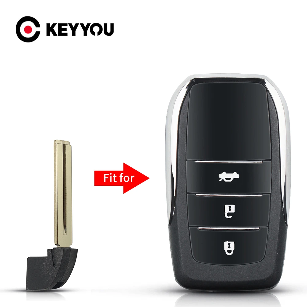 KEYYOU 도요타 하이랜더 랜드 크루저 RAV4 HYQ14FBA 2012 2013 2014 2015 원격 키 삽입 블랭크 포브 자동차 키 포브