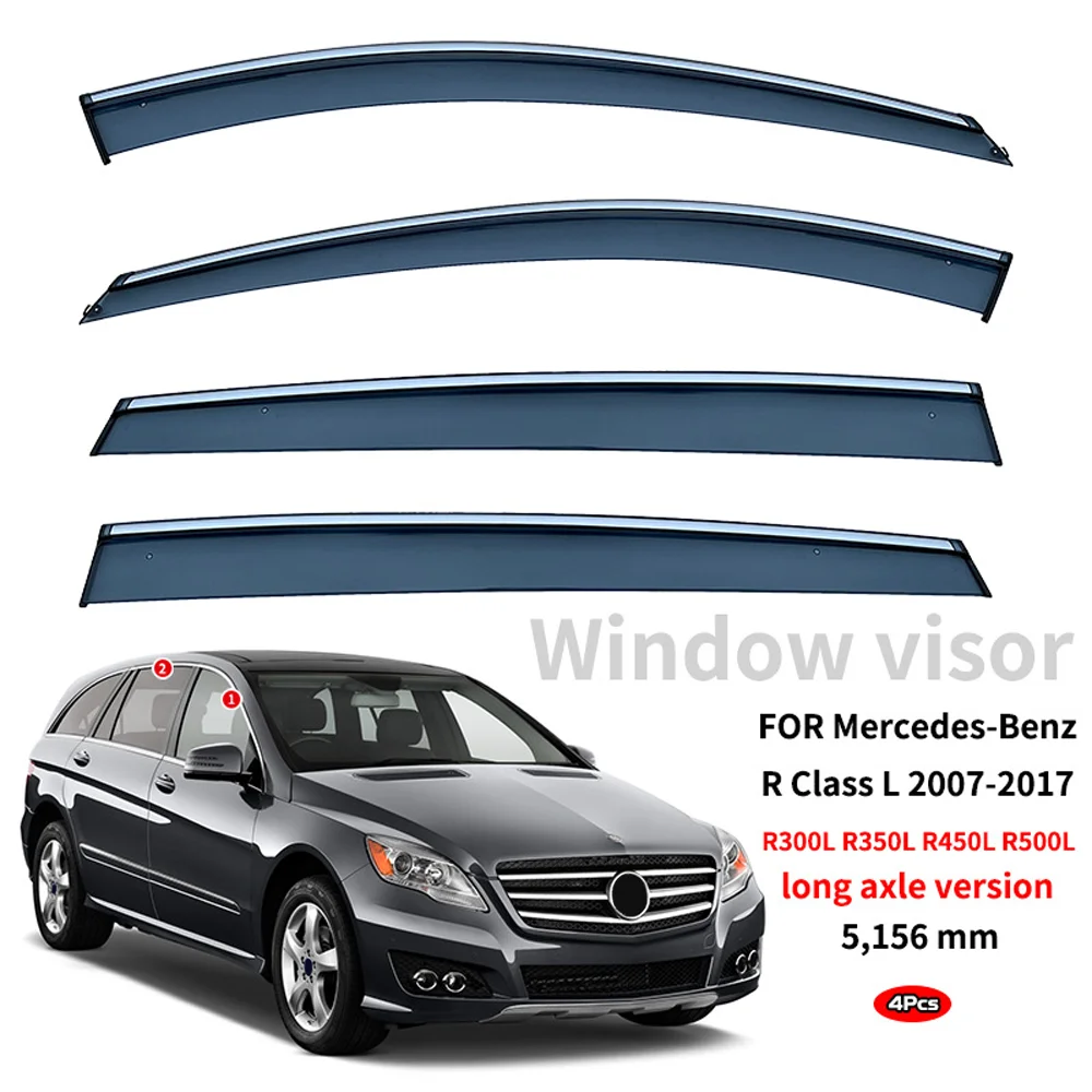 

Rain Guard for MERCEDES-BENZ R-Class R350L R400L W251 2006-2017 LWB Window Visor Wind Deflectors Door Visor Vent Shade