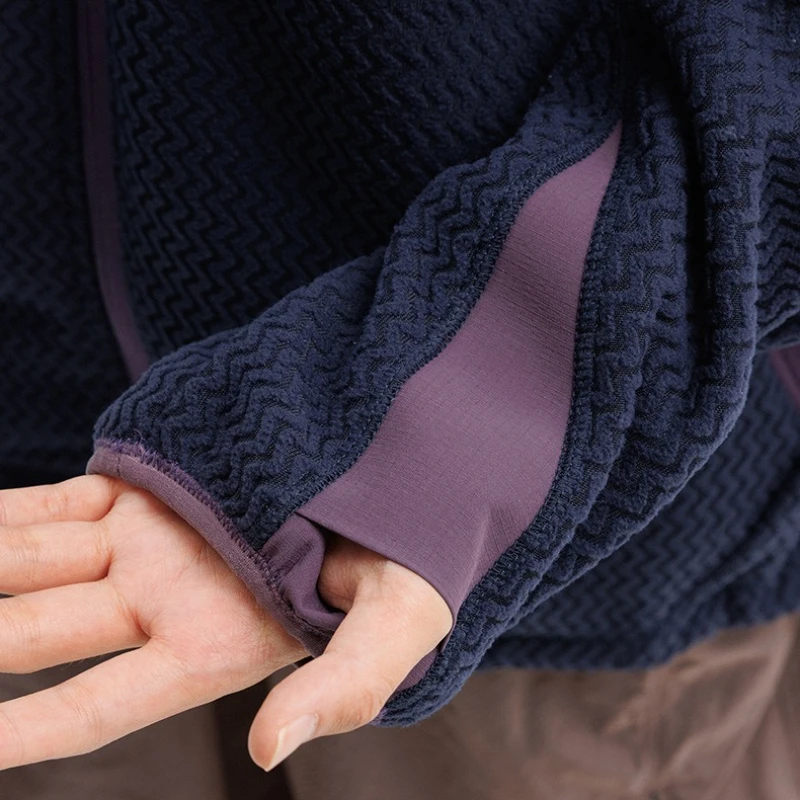 Stay Cozy Outdoors: سترة صوف مبطنة للجنسين ومجموعة هوديي شيربا للرجال كاجوال بياقة واقفة وسترة دافئة #5