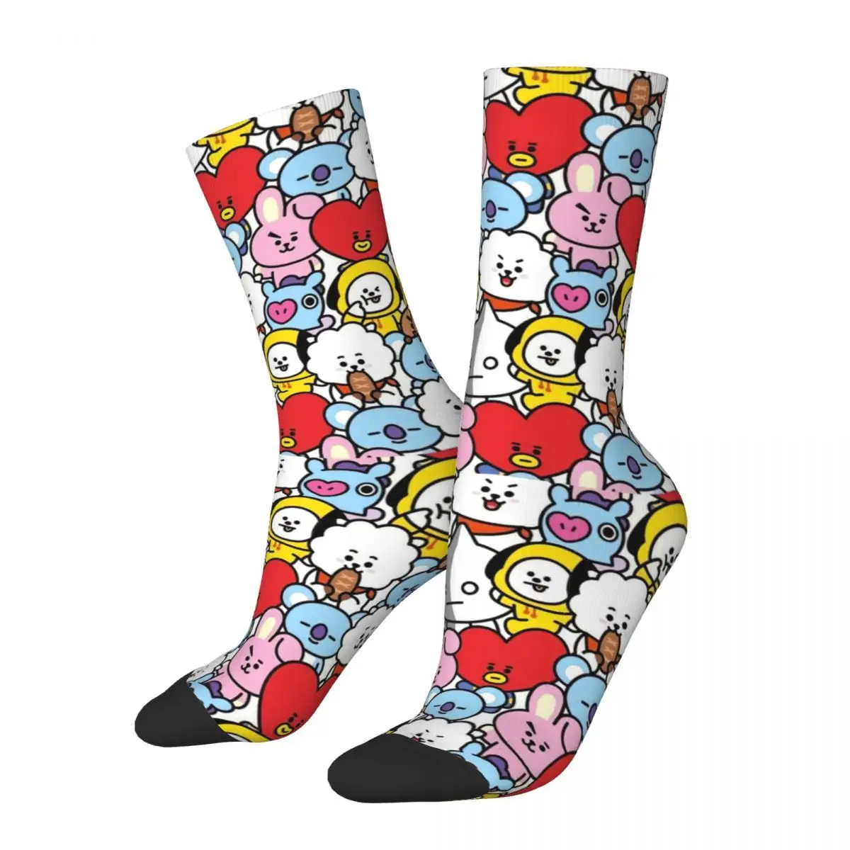 Chaussettes de dessin animé unisexes Kpop, chaussettes d'équipage respirantes, musique coréenne, mode chaude, hiver