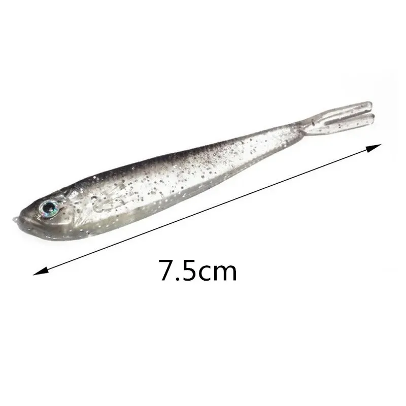 Soft Bait Fish Swimbait Fork Tail With Hook& Without Hooks Fishing Lure Artificial Silicone Bait Fishing Tackle Goods