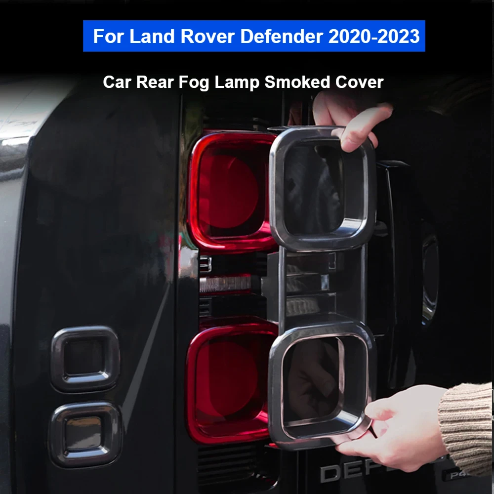 

For Land Rover Defender 90 110 2020-2023 Car Tail Light Cover Smoked Tail Light Housing Car Rear Fog Lamp Smoked Cover