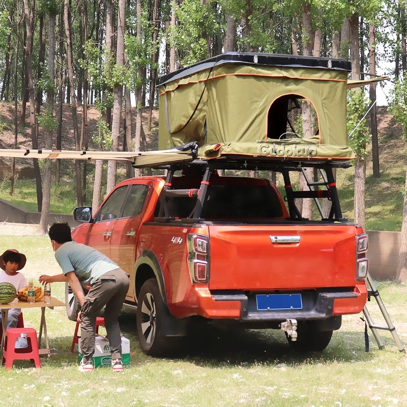 Pick Up Folding Car Cover Tent Rooftop Car Rear Top Tent for Toyota Hilux Hardtop Gwm Poer