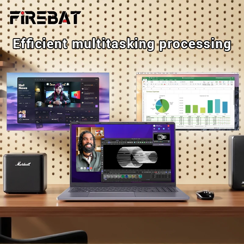 Firebat AT15 Laptop Intel N150 CPU da 15,6 pollici 16 GB di RAM SSD 1 TB Leggero Business Windows 11 Pro Computer Notebook BT4.2 WiFi5