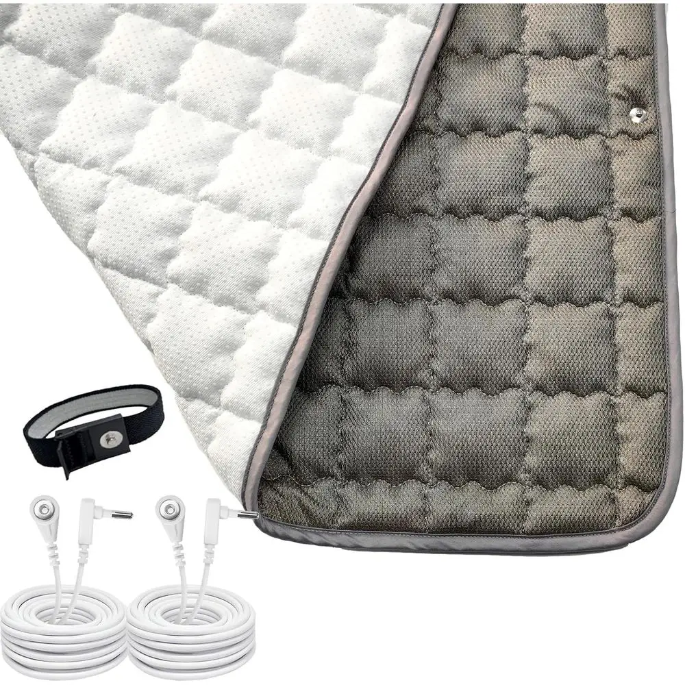 

Grounding Mats - Upgraded y Conductive Energy Pads to Earth or Bed and Seats to Sleep Better and Recovery, 100% Silver iber Indo