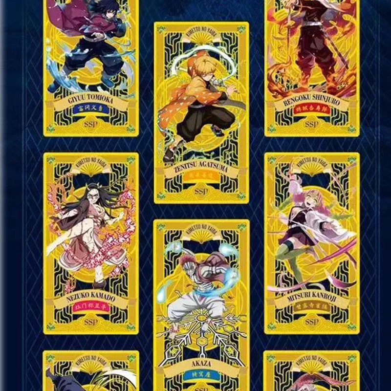 Wholesales Demon Slayer Collection Card Kami Culture Blade Apocalypse Laser Acrylic Hollow Metal Trading Playing Games Card Gift