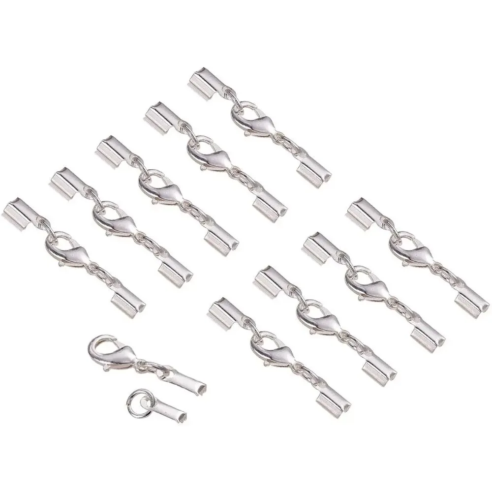 

20 комплектов латунных застежек в виде когтей омара, складных торцевых заглушек для шнура, клемм, обжимных наконечников для изготовления ювелирных изделий