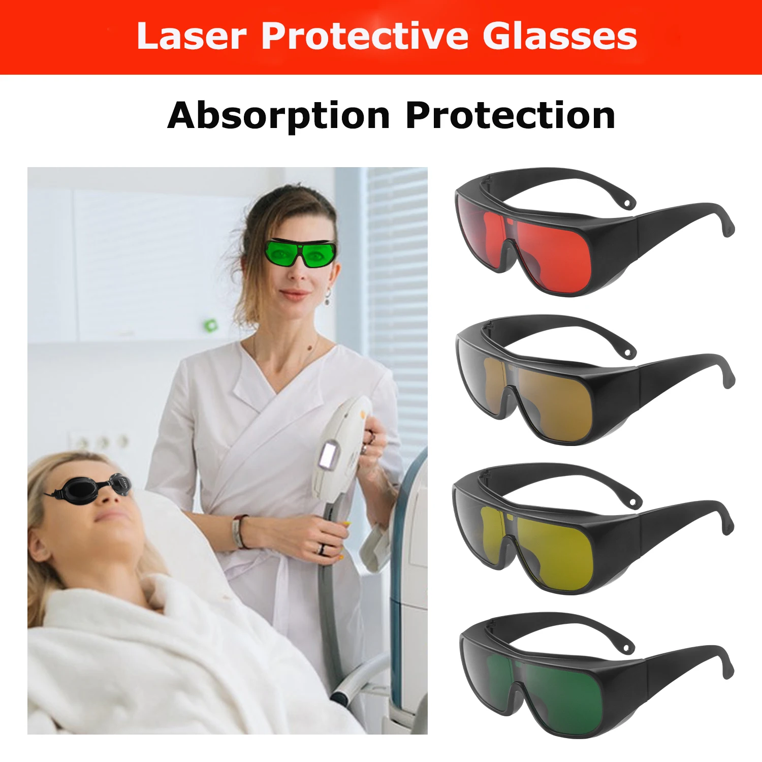 Eye Protection CE EN207 Validated OD6+ 900-1100nm Flexible PC Temple Laser Lenses for Multi-kW Fiber Laser Metal Cutting Factory