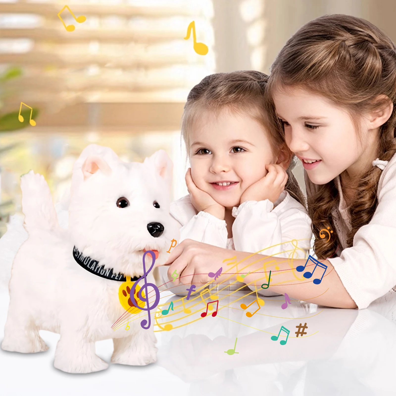 

Cute Robot Dog Toy Barking Walking and Tail Wagging Interactive Stuffed Robot Puppy Dog Soft Gift Toy for Girls Boys Kids