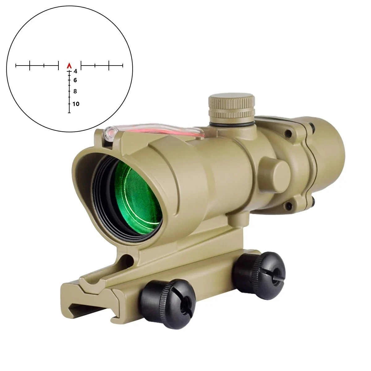 التكتيكية TRIJICON ACOG 4X32 نطاق البصر 1x32 نطاق بصري الألياف البصرية الادسنس 4x المكبر عبر شيفرون الزجاج محفورة شبكاني بندقية #5