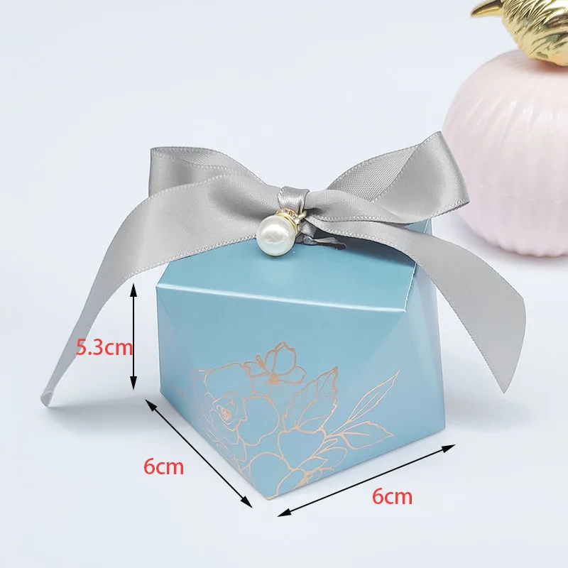 Gift Box Diamond Paper Candy Boxes Chocolate Packaging Baby Shower Pink Bags Birthday Party Wedding Favors Decoration for Guests