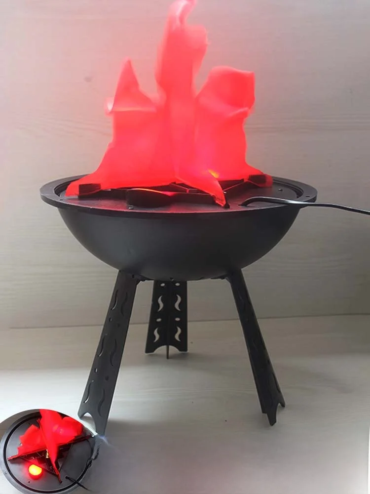 loween Decorative Electronic Fire Pit LED Simulation Flame Light Props for Escape Room Decoration Hanging Ornaments