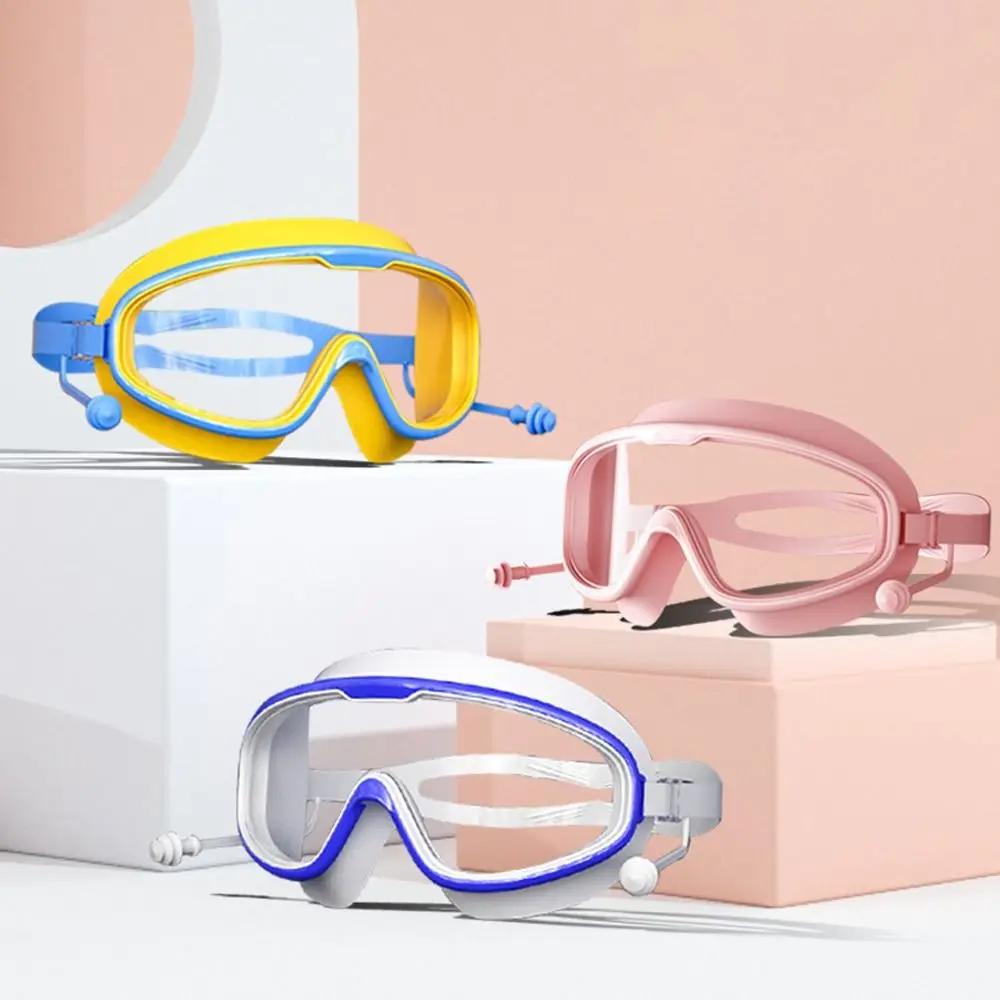 Lunettes de natation à grand cadre pour garçons et filles, design à pression, lunettes de plongée pour enfants