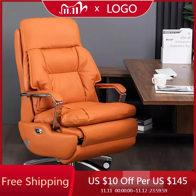 Leather Throne Office Chair Study Swivel Recliner Ergonomic Makeup Office Chair Luxury Executive Cute Muebles Trendy Furniture