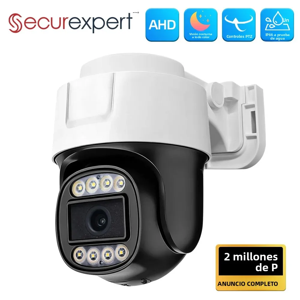 Cámara PTZ AHD de 2MP para Exteriores, Visión Nocturna a Todo Color, UTC, Coaxial BNC, Audio Coaxial, Control PTZ, TVI CVI 4en1, Cámaras de Seguridad Analógicas