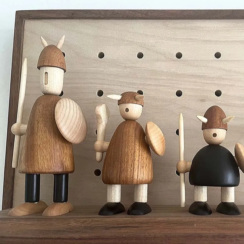 Nordic Handmade Solid Wooden Puppet Ornament Home Bedroom Living Room Decor Car Dashboard Decoration Cute Creative Gift