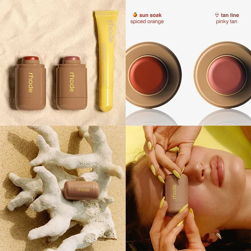 Nova cor fita pbj lemontini brilho labial bolso blush vara não-desvanecimento à prova dwaterproof água blush hidratante shimmer batom forro