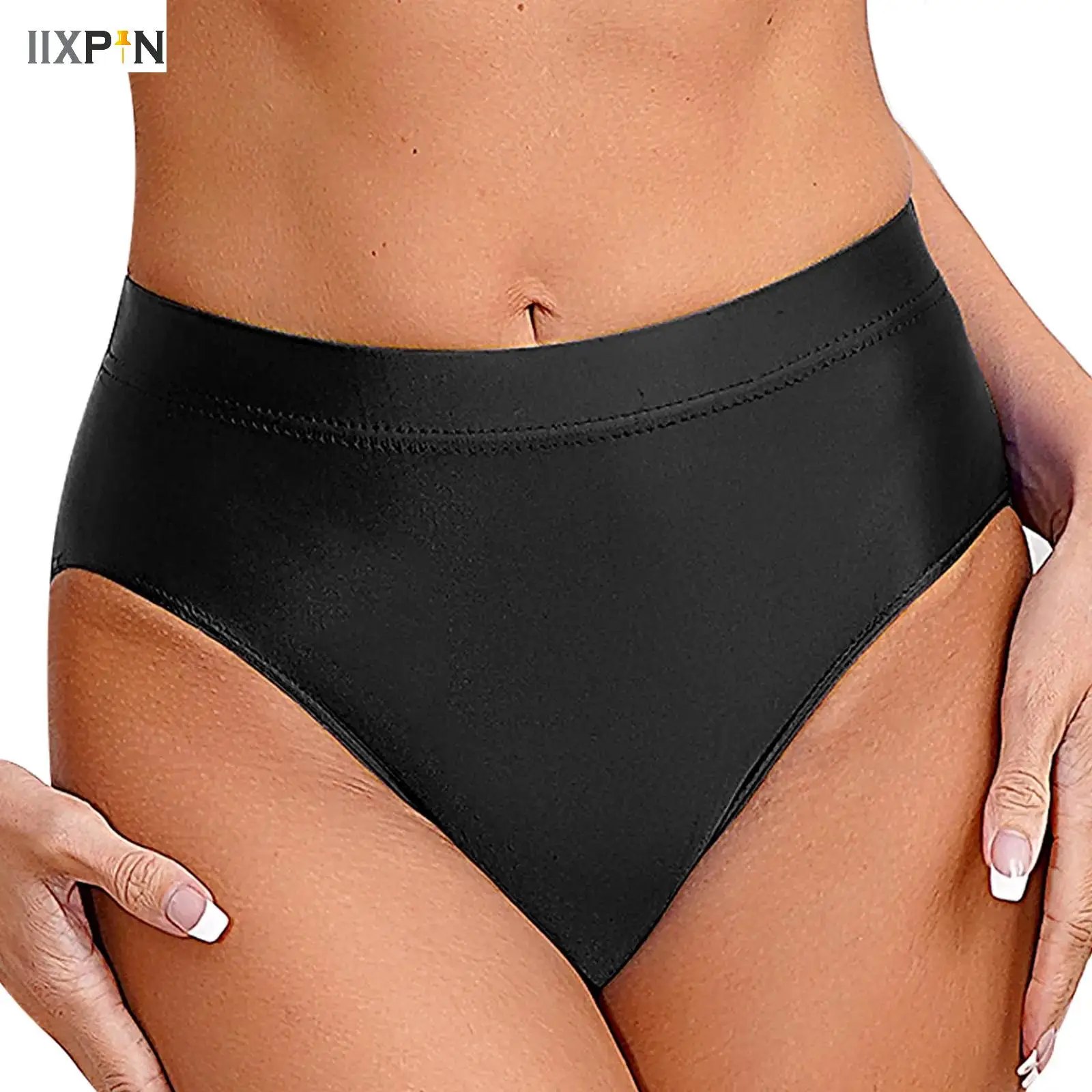 Elegant Women Panties Oil Shiny Glossy Briefs Breathable Thong G-string Underwear Sexy Lingerie High Waist Briefs Underpants