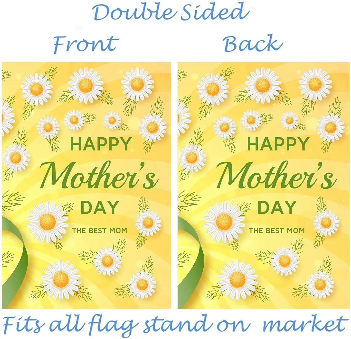 Happy Mothers Day Love You Best Mom Floral Daisy Flower Garden Yard Flag 12