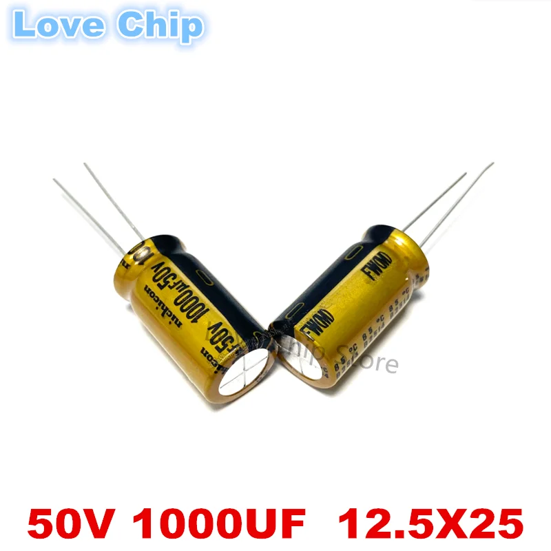 

2 шт./5 шт./10 шт. 1000 мкФ 50 В NICHICON FW серии 12,5X25 мм 50 В 1000 мкФ HIFI аудио алюминиевый электролитический конденсатор