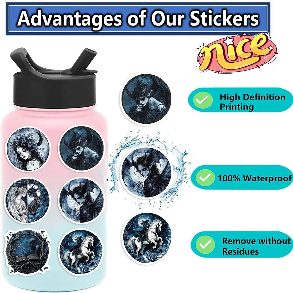 50/100PCS 만화 다크 고딕 DIY 문구 방수 스티커 그래피티 장식 기타 노트북 여행가방 스티커