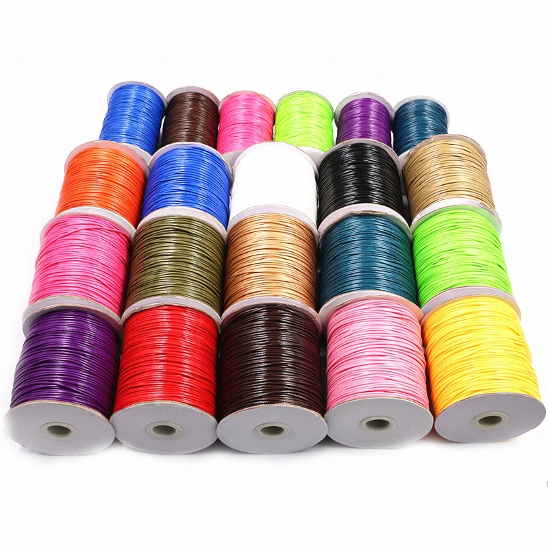 10 m/partia 15 kolor skóra linia woskowany przewód nici bawełniane pasek Strap naszyjnik liny do tworzenia biżuterii DIY bransoletka dostarcza