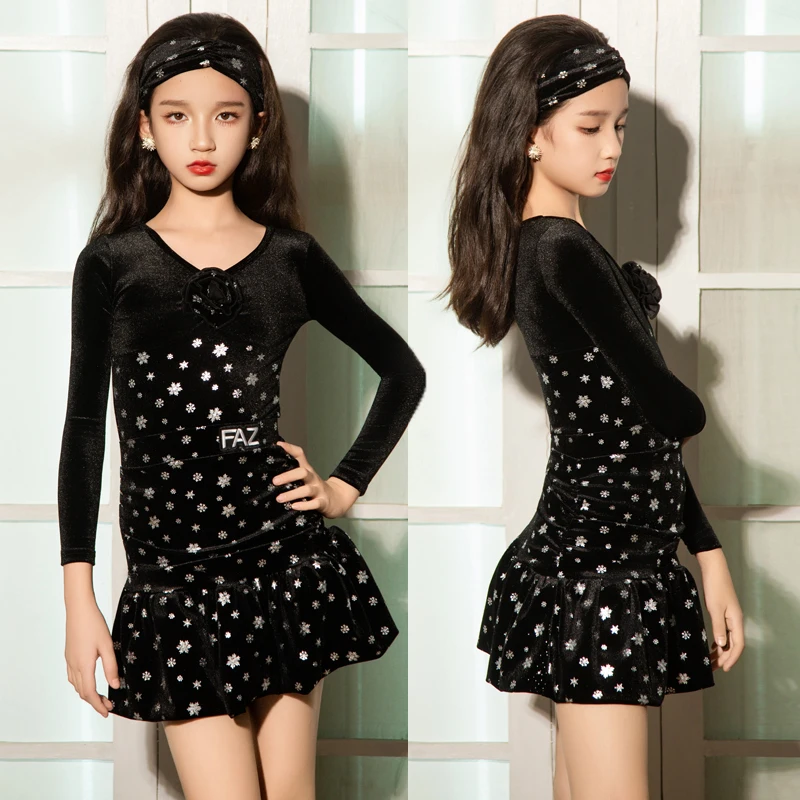 

Одежда для танцев самбы, танго, сальсы, платье для латинских танцев для девочек, платье для латинских танцев, платье для соревнований, бальное платье, стандартное детское платье