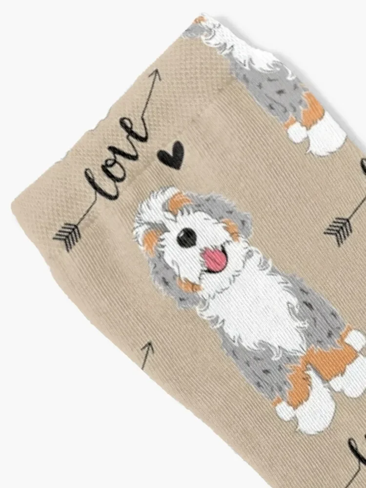 LOVE Blue Merle Bernedoodle Socks christmas stocking basketball Wholesale Socks Girl Men's