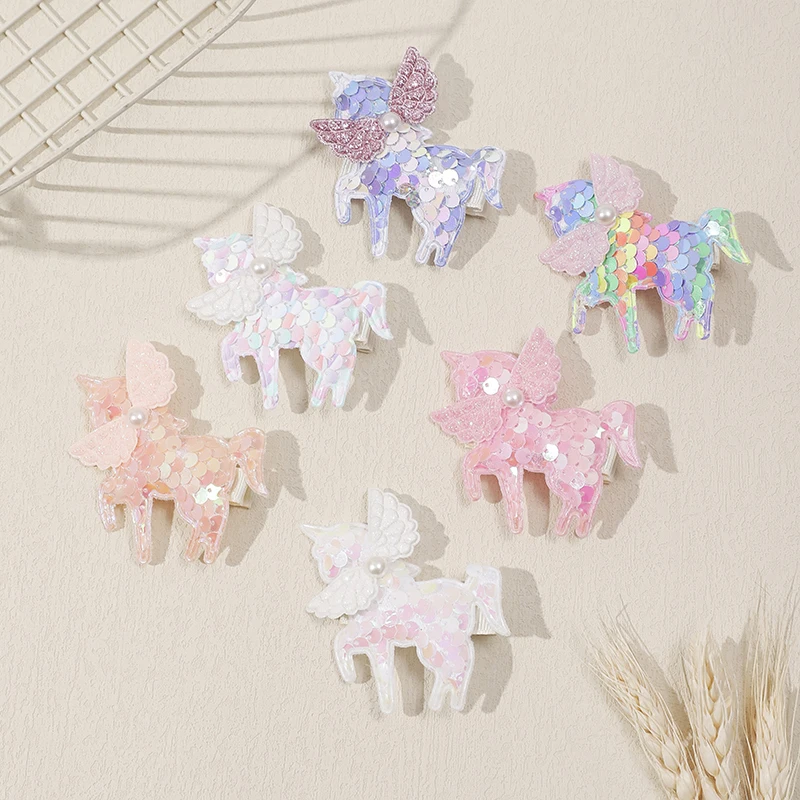 

2 шт./компл., набор заколок для волос с милыми блестками и единорогом для маленьких девочек, модная заколка для волос с жемчугом, бесшовные заколки, детские головные уборы, аксессуары для волос